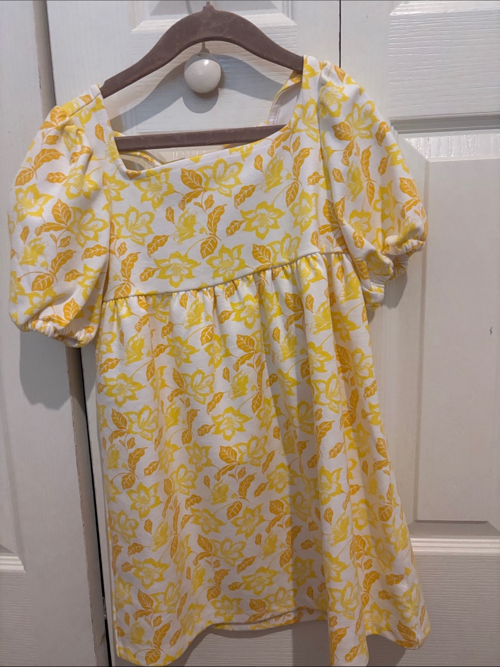 Janie and Jack Yellow Floral Puff-Sleeve Dress - Picture 2 of 6